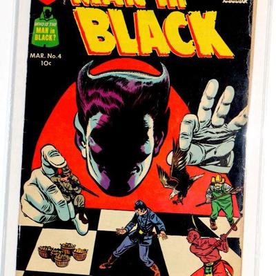 MAN in BLACK #4 March 1958 Thrill Comics - VG/FN Comic Book - Rare