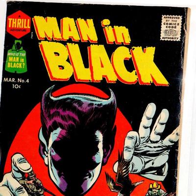 MAN in BLACK #4 March 1958 Thrill Comics - VG/FN Comic Book - Rare