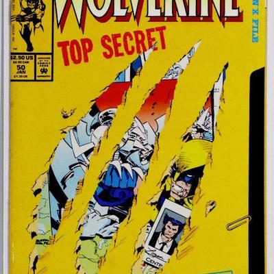 WOLVERINE #50 Marvel Comics 1992 Die Cut Cover High Grade