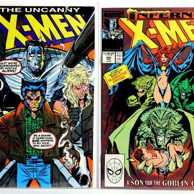 X-MEN #241 #245 Marvel Comics 1989 Copper Age Comic Books in High Grade