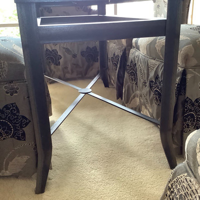 104 Glass Dinning Table with Upholstered Chairs and Decor