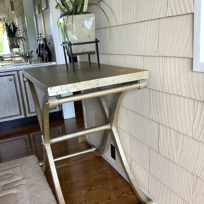 105 Custom Painted Entry Table with Plant