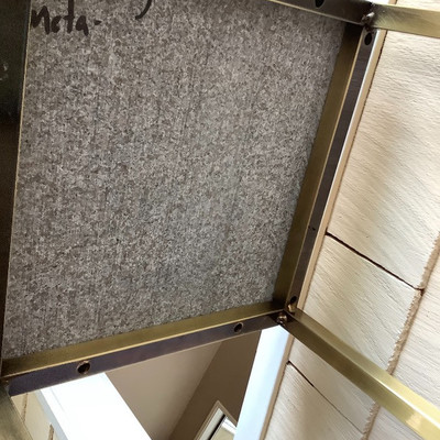 109 Gold Tones Display Table with Plant