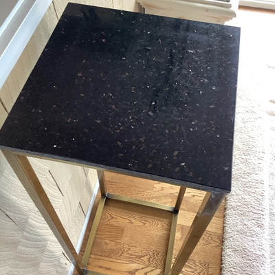 109 Gold Tones Display Table with Plant