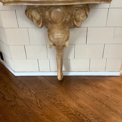 111  Elephant Shelf Table and Beveled Mirror