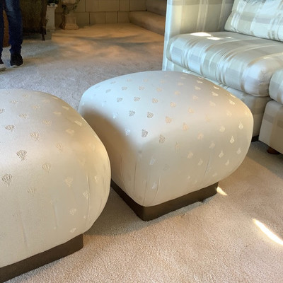 117 Vintage Five Piece Couch with Two Ottomans