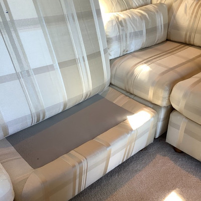 117 Vintage Five Piece Couch with Two Ottomans