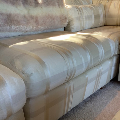117 Vintage Five Piece Couch with Two Ottomans