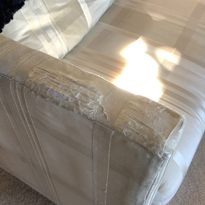 117 Vintage Five Piece Couch with Two Ottomans