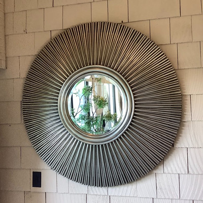 119 Art Deco Style Large Round Hanging Mirror
