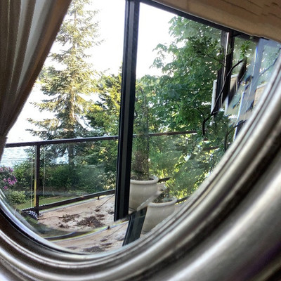 119 Art Deco Style Large Round Hanging Mirror