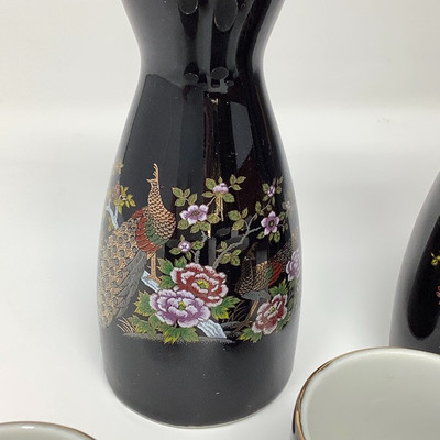 127 Oriental Saki Set and Serving Tray