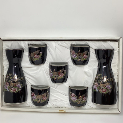 127 Oriental Saki Set and Serving Tray