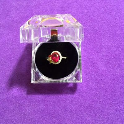 Ruby, Citrine, Peridot & White Sapphire Ring Size 9