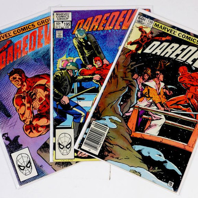 DAREDEVIL #191 #195 #198 Bronze Age (191 Last Frank Miller) Marvel Comics 1983