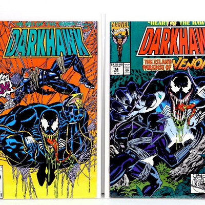 DARKHAWK #13 #14 Early VENOM Crossover Issues Marvel Comics 1992 - High grade