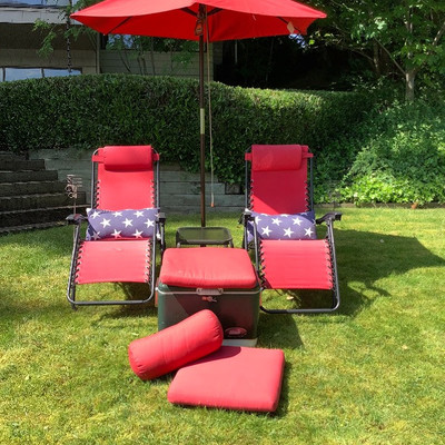 147 Red White and Blue Lounging in The Shade