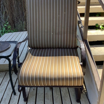 149 Pair of Patio Chairs Table and Propane Heater