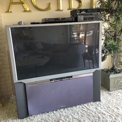150 Hitachi 56inch Ultra-vision Digital TV with DVD DVR and VHS Players