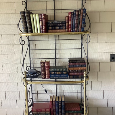 151 Beautiful Metal Bakers Rack and Contents Shown