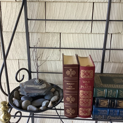 151 Beautiful Metal Bakers Rack and Contents Shown
