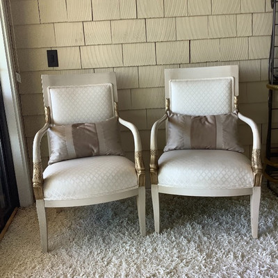 171 Pair of White Koi Chairs