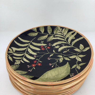 181 Jungle Themed Dishes with Painted Wooden Zebra
