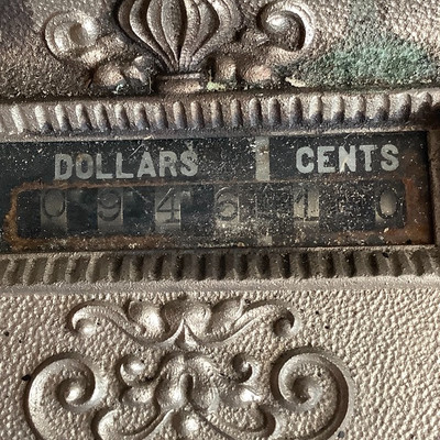 189 Antique National Brand Cash Register Ornate Brass