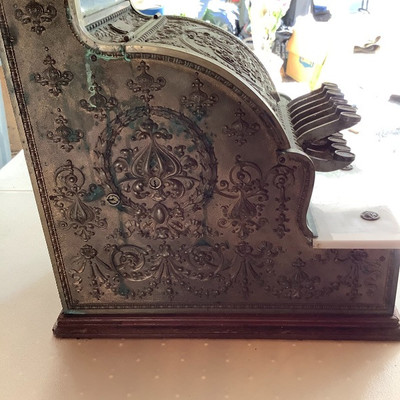 189 Antique National Brand Cash Register Ornate Brass