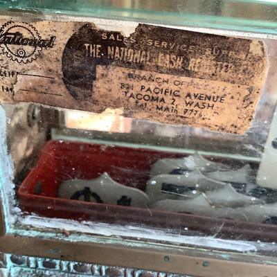 189 Antique National Brand Cash Register Ornate Brass