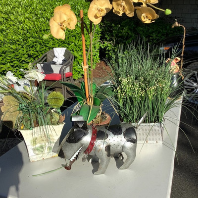 193 Three Artificial Plants and a Metal Dog Named Spike