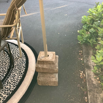 196 Umbrella, Two Chairs, Indoor Rug, and Decor