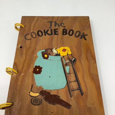 205 Three Antique Cook Books and One Book Stand