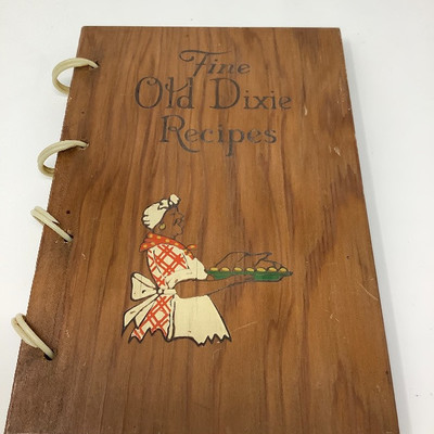 205 Three Antique Cook Books and One Book Stand