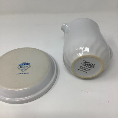 206 Basket of Mixed Brand White Kitchen Items