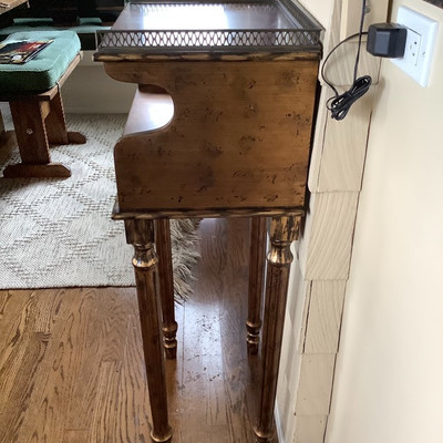 213 Entry Table with Drawer and Vintage Thermometer 