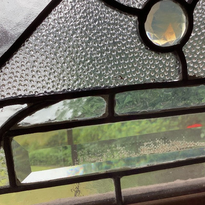 216 Large Stain Glass Window Hanging