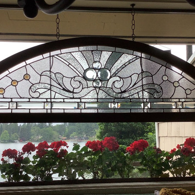 216 Large Stain Glass Window Hanging