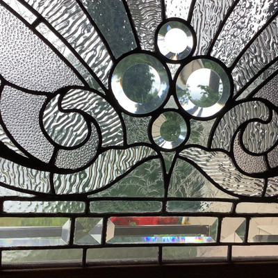 216 Large Stain Glass Window Hanging