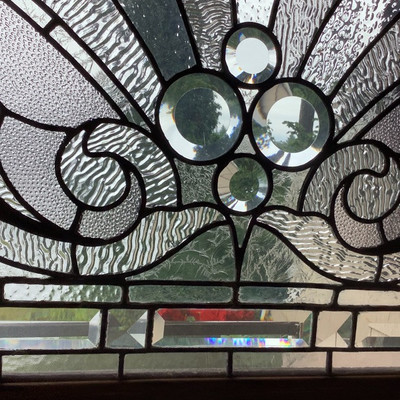 216 Large Stain Glass Window Hanging