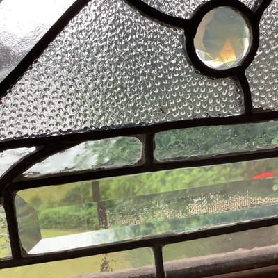216 Large Stain Glass Window Hanging
