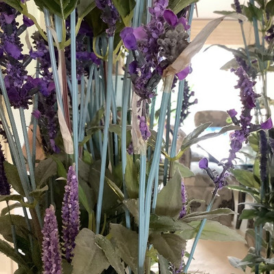 235 Artificial Lavender Plants and Lavender Nutcracker Candle Holders