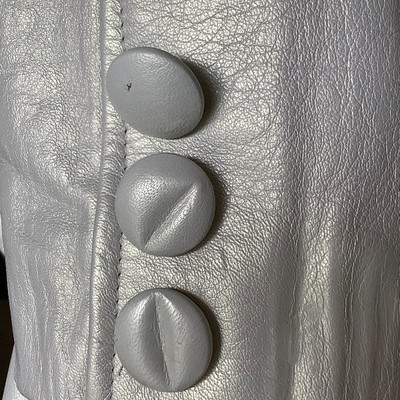 238 Gorgeous Full Length Womanâ€™s Leather Coat with Fur Collar
