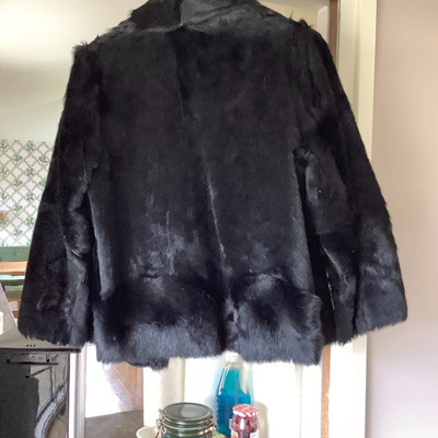 240 Vintage Black Fur Jacket