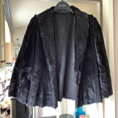 240 Vintage Black Fur Jacket