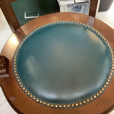 262 Vintage Office Desk, Chair, Lamp and Accessories Shown