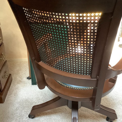 262 Vintage Office Desk, Chair, Lamp and Accessories Shown