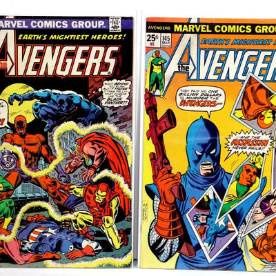 AVENGERS #126 #145 Bronze Age Comic Books 1974/76 Marvel Comics
