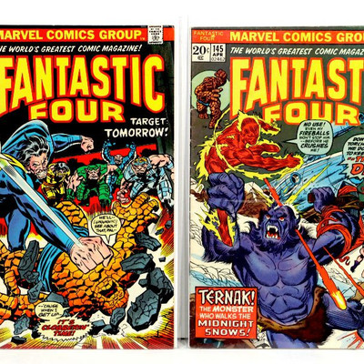 FANTASTIC FOUR #139 #145 Bronze Age Comic Books Lot 1973/74 Marvel Comics