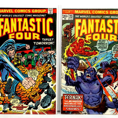 FANTASTIC FOUR #139 #145 Bronze Age Comic Books Lot 1973/74 Marvel Comics
